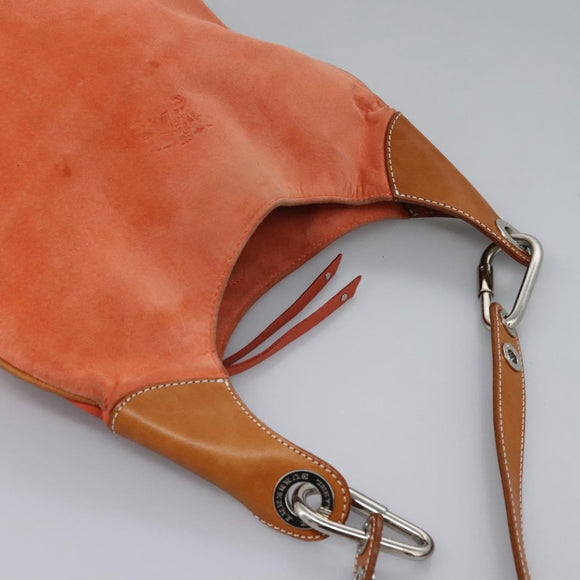 BURBERRY Shoulder Bag Suede Leather Orange Auth ti3004