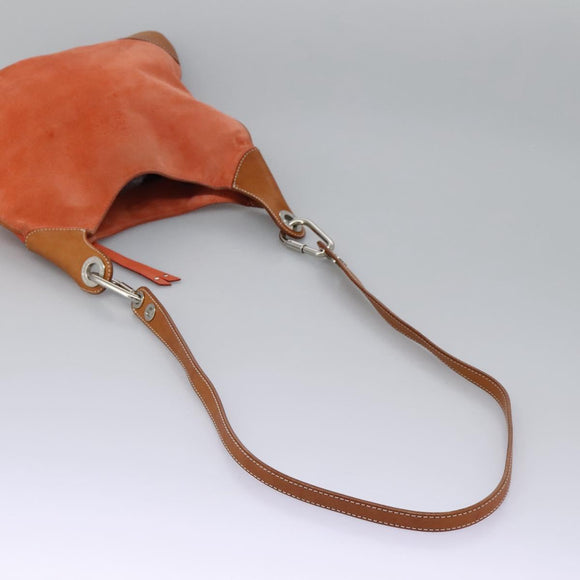 BURBERRY Shoulder Bag Suede Leather Orange Auth ti3004