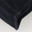 HERMES Fourre Tout MM Hand Bag Canvas Navy Brown Silver Auth ti3010-16