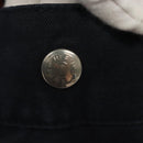 HERMES Fourre Tout MM Hand Bag Canvas Navy Brown Silver Auth ti3010-10