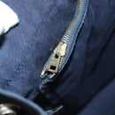 HERMES Fourre Tout MM Hand Bag Canvas Navy Brown Silver Auth ti3010-20