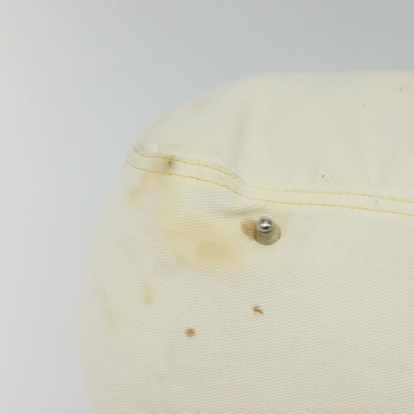 FENDI Hand Bag Canvas White Silver Auth ti3016