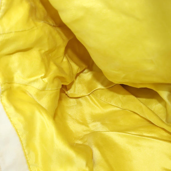 FENDI Hand Bag Canvas White Silver Auth ti3016