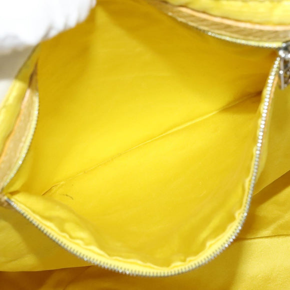 FENDI Hand Bag Canvas White Silver Auth ti3016