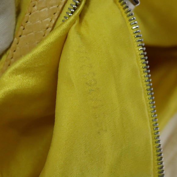 FENDI Hand Bag Canvas White Silver Auth ti3016