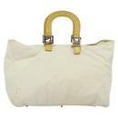 FENDI Hand Bag Canvas White Silver Auth ti3016-13