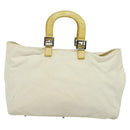 FENDI Hand Bag Canvas White Silver Auth ti3016-2