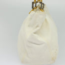 FENDI Hand Bag Canvas White Silver Auth ti3016-3