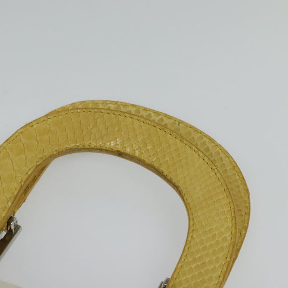 FENDI Hand Bag Canvas White Silver Auth ti3016