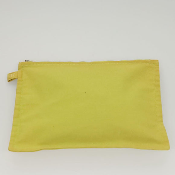 HERMES Bora Bora Pouch Canvas 2 Set Pink Yellow Auth ti3022