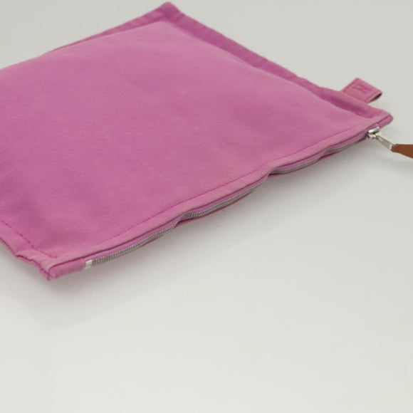 HERMES Bora Bora Pouch Canvas 2Set Pink Yellow Auth ti3022