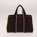 HERMES Hand Bag Canvas 3Set Red Navy Auth ti3026-12