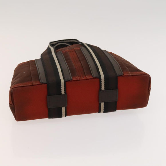 HERMES Hand Bag Canvas 3Set Red Navy Auth ti3026