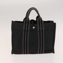 HERMES Hand Bag Canvas 3Set Red Navy Auth ti3026-19