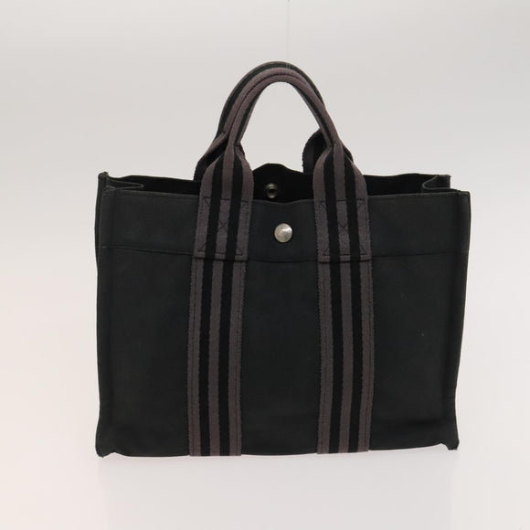 HERMES Hand Bag Canvas 3Set Red Navy Auth ti3026