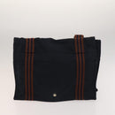 HERMES Hand Bag Canvas 3Set Red Navy Auth ti3026-2
