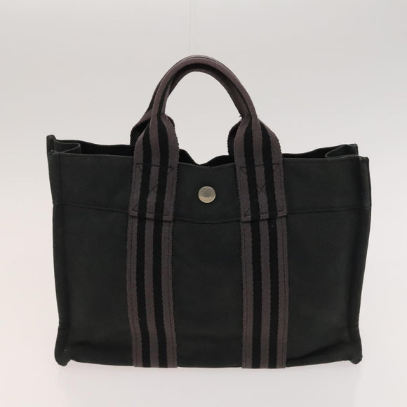 HERMES Hand Bag Canvas 3Set Red Navy Auth ti3026