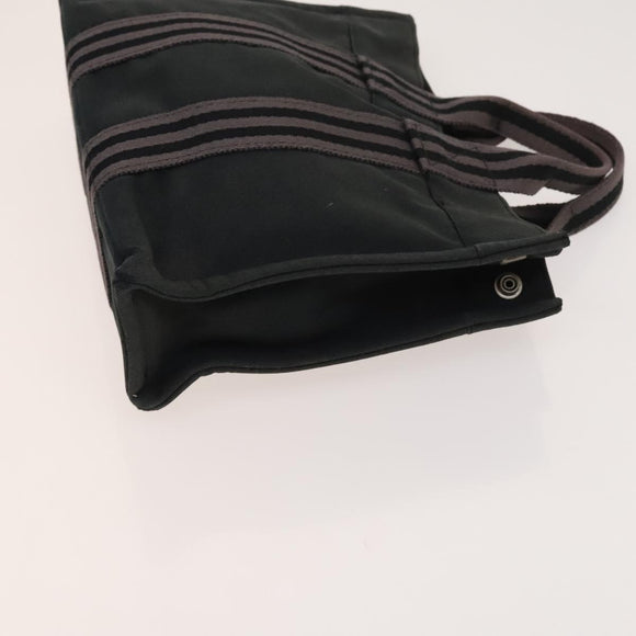 HERMES Hand Bag Canvas 3Set Red Navy Auth ti3026