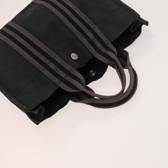 HERMES Hand Bag Canvas 3Set Red Navy Auth ti3026