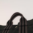 HERMES Hand Bag Canvas 3Set Red Navy Auth ti3026-23