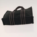 HERMES Hand Bag Canvas 3Set Red Navy Auth ti3026-24