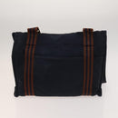 HERMES Hand Bag Canvas 3Set Red Navy Auth ti3026-3