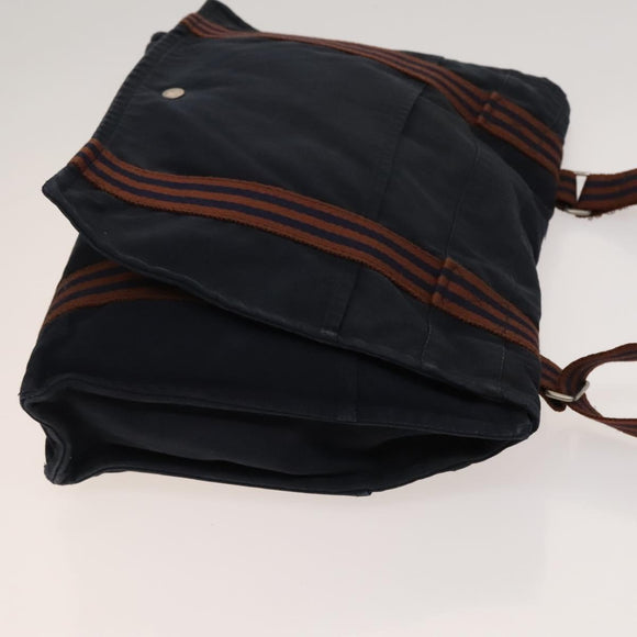 HERMES Hand Bag Canvas 3Set Red Navy Auth ti3026