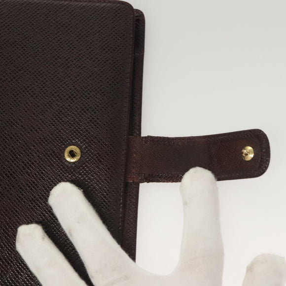 LOUIS VUITTON Taiga Agenda MM Day Planner Cover Acajou R20416 LV Auth ti3036