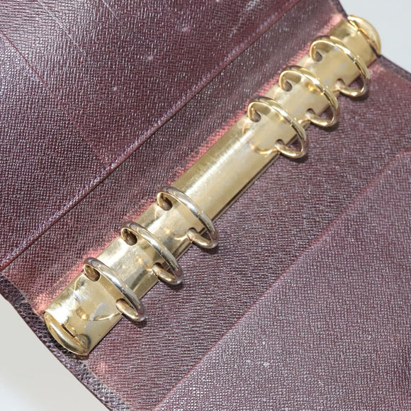 LOUIS VUITTON Taiga Agenda MM Day Planner Cover Acajou R20416 LV Auth ti3036