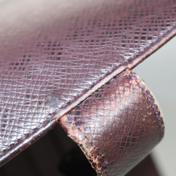 LOUIS VUITTON Taiga Agenda MM Day Planner Cover Acajou R20416 LV Auth ti3036