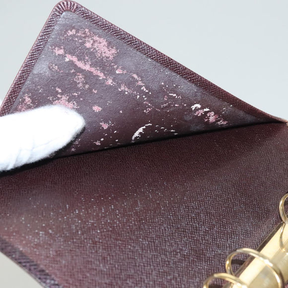 LOUIS VUITTON Taiga Agenda MM Day Planner Cover Acajou R20416 LV Auth ti3036