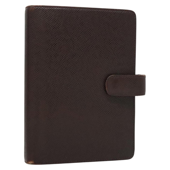 LOUIS VUITTON Taiga Agenda MM Day Planner Cover Acajou R20416 LV Auth ti3036