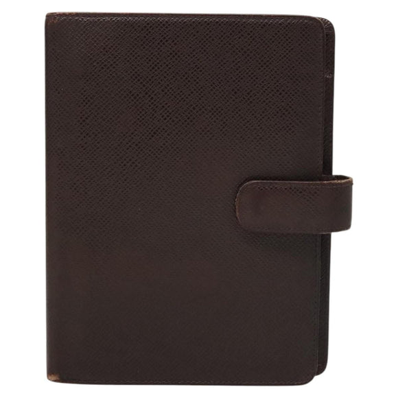 LOUIS VUITTON Taiga Agenda MM Day Planner Cover Acajou R20416 LV Auth ti3036