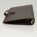 LOUIS VUITTON Taiga Agenda MM Day Planner Cover Acajou R20416 LV Auth ti3036-5