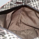 BURBERRY Nova Check Blue Label Hand Bag Nylon Pink Silver Auth ti3041-18