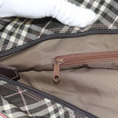 BURBERRY Nova Check Blue Label Hand Bag Nylon Pink Silver Auth ti3041-19