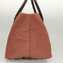 BURBERRY Nova Check Blue Label Hand Bag Nylon Pink Silver Auth ti3041-4