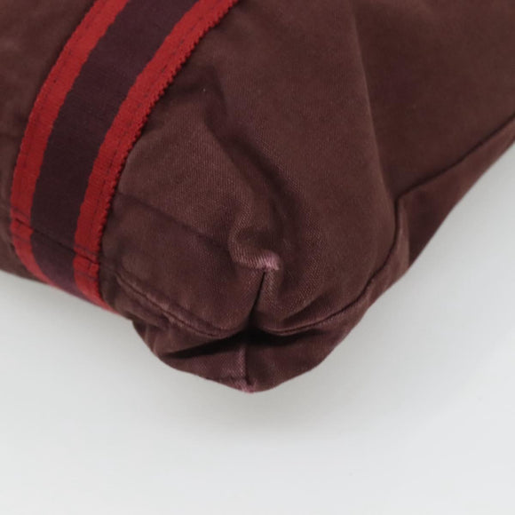 HERMES Fourre Tout Cabas Tote Bag Canvas Bordeaux Auth ti3044