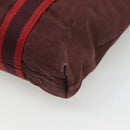 HERMES Fourre Tout Cabas Tote Bag Canvas Bordeaux Auth ti3044-12