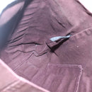 HERMES Fourre Tout Cabas Tote Bag Canvas Bordeaux Auth ti3044-15