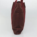 HERMES Fourre Tout Cabas Tote Bag Canvas Bordeaux Auth ti3044-4