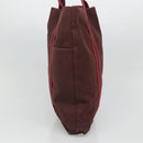 HERMES Fourre Tout Cabas Tote Bag Canvas Bordeaux Auth ti3044-5