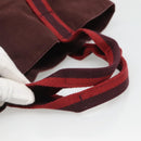 HERMES Fourre Tout Cabas Tote Bag Canvas Bordeaux Auth ti3044-7