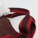 HERMES Fourre Tout Cabas Tote Bag Canvas Bordeaux Auth ti3044-8