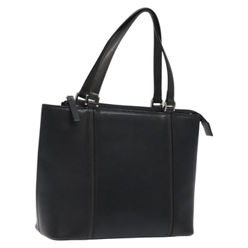 BURBERRY Hand Bag Leather Black Silver Auth ti3045