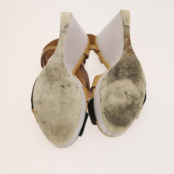 BALLY Fendi Chloe Sandals Leather 4Set White Black Brown Auth ti3052