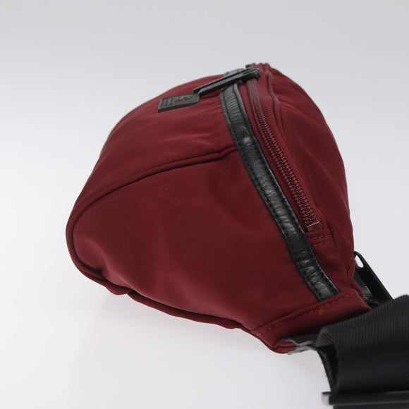 BURBERRY Black label Waist bag Nylon Red Auth ti3060