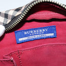 BURBERRY Nova Check Blue Label Shoulder Bag Nylon Brown Silver Auth ti3061-17