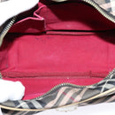 BURBERRY Nova Check Blue Label Shoulder Bag Nylon Brown Silver Auth ti3061-11