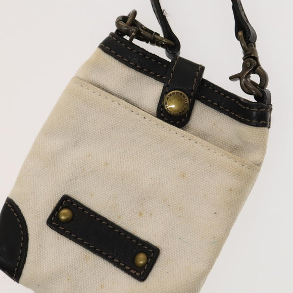 BURBERRY Tote Bag Canvas White Auth ti3062